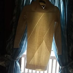 Ann Taylor Petite cream mini sweater dress xxsp